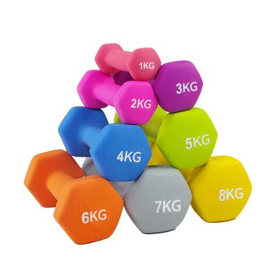 China Solid Cheap Solid Hexagonal Non-slip Gym Women's Dumbbells Purchase Cast Iron Rubber Dumbbell Set for sale