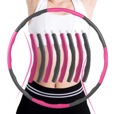 China Eco-friendly Polynesian Dance Fitness Ring Circle Weighted Exercise Hoop 8 Detachable Section for Adul Weight Loss Exercise and Children for sale