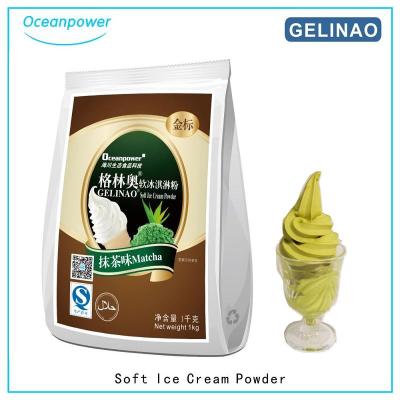 China Green tea Matcha soft ice cream powder supplier OceanPower Gelinao Halal HACCP for sale