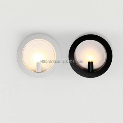 China Modern Round Indoor Vintage Lamp Shade Iron Wall Light Hotel Black Sconce Led Reading Lights For Home Indoor Lamp for sale