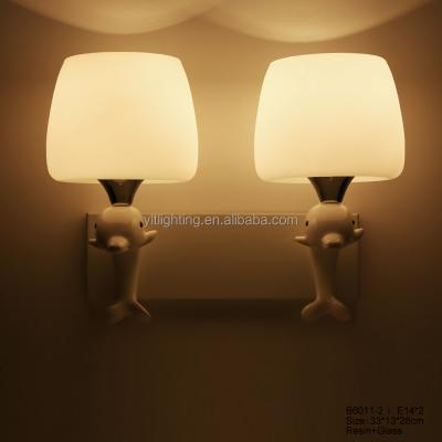 China Crystal Lamp For Hotel Wall Lamp Modern Cute Modern Glass Base Dolphin Wall Light Hotel Indoor Lights for sale