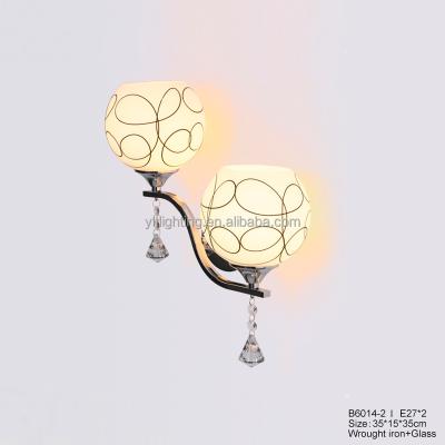 China Modern Style E27*1 E27*2 Modern Wall Lamp For Home Hotel Customizd Wrought Iron+Glass Hotel Wall Sconce LED Wall Light for sale