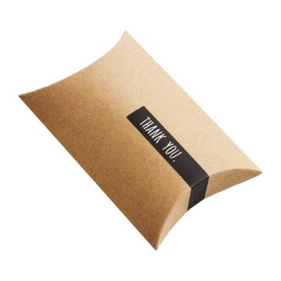 China Customized Recyclable Logo Branding Full Color Printing Pillow Kraft Paper Product Retail Packaging Pillow Box Packaging Custom Printed for sale