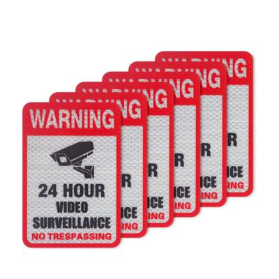 China General Use Holographic Custom Printed Sticker For CCTV Security Door Window Waterproof Die Cut Sticker Adhesive for sale