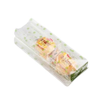 China Food Poly Packaging Bags With Small Cross Block Stand And Square Transparent Bottom for sale