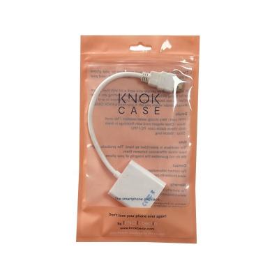 China Wire Line Packaging Clear Stand Up Zipper Bag Moisture Proof For USB Cable Packing for sale