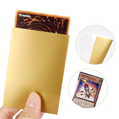 China Golden Back Matte Textured Consistently Cutting Premium 62x89 Card Sleeves Yugioh for sale