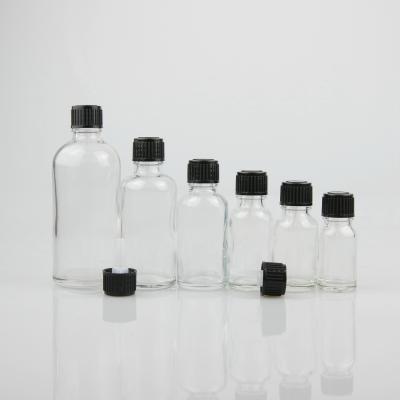 China Chemical Non Spill Clear Empty Essential Oil Bottle With 18/415 Plastic Screw Cap for sale