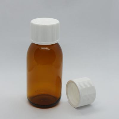 China 30ml 60ml 100ml Chemical Amber Empty Oral Liquid Bottle With Child 28 Resistant Plastic Tamper Evident Screw Cap for sale