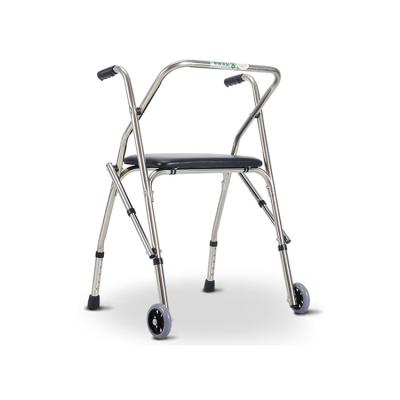 China Outdoor/Hospital/Home Fast Delivery Supports Mobility Folding Frame Walker Metal Walking Aids for sale