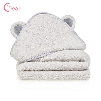 China C'dear China Baby Bamboo Hooded Towel Cute Animal Pattern Child Safe Coat Supplier For Kids for sale