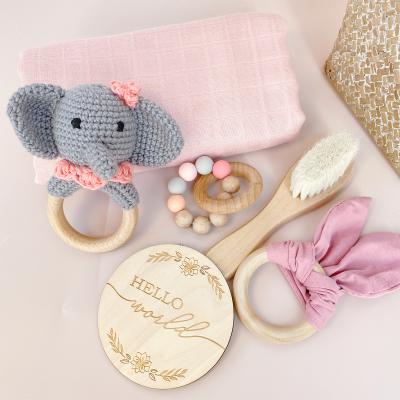 China Wholesale Portable Promotion Full Set Portable Baby Rattle Baby Rattle Baby Birth Gift Wooden Set for sale