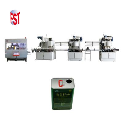 China 1~4liter Rectangle Olive Oil Chemical Fully Automatic Metal Tin Can Production Line for sale