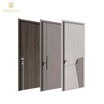 China Waterproof Easy Install Decorative Walnut Color Eco Exit Door Wall Cladding WPC Wood Doors With Wall Cladding for sale