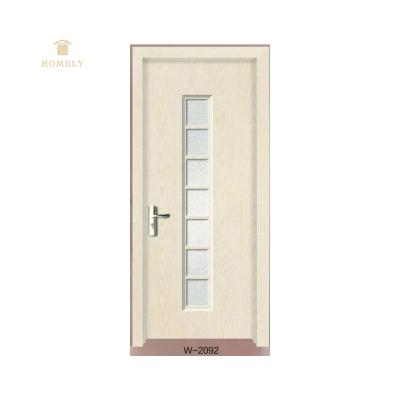 China Environmental Friendly Hot Sale Customized Style Bathroom PVC White Wooden Door For Home for sale