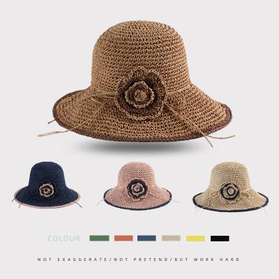 China Mat Grass Wholesale Summer Wide Brim Straw Beach Hats Straw Hats Luxury For Women for sale