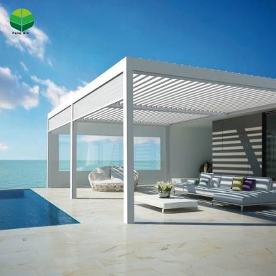 China Easily Assembled Modern Garden Waterproof Custom Bioclimatic Aluminum Pergola Pergola With Led Light en venta