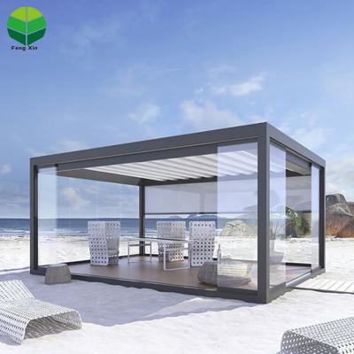 中国 Easily Assembled Insulated Aluminum Pergola Stoff Automatica Scorrevole Pergola Parasol 販売のため