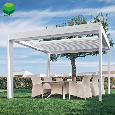 China Outdoor Waterproof Durable Garden Easily Assembled Bioclimatic Pergola With Glass Side for sale