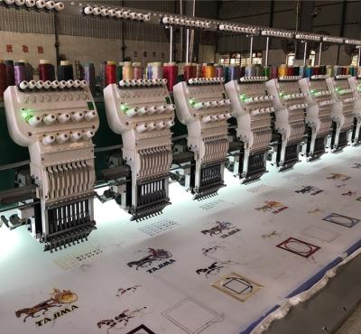 China Factory 9 Needles 16 Heads Flat Computerized Embroidery Machine for sale