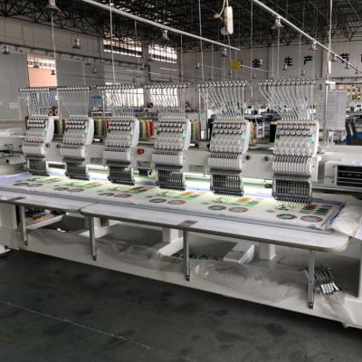 China Hotels 12 Needles 6 Heads High Speed ​​Flat Computerized Embroidery Machine for sale