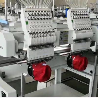 China 15 Needles Two Heads Cap Computer Embroidery Machine With Flat Function 1550MMX2550MM for sale