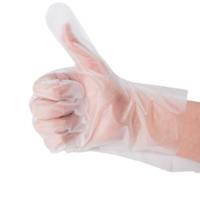 China Virgin material body care cpe hdpe tape food degrade disposable blue gloves with high quality for sale