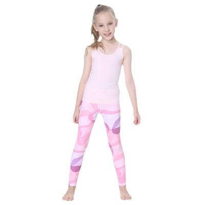 China Breathable Girls Yoga Wear Sets Equipments Sports Tank Tops Gaiters Pants Yoga Running Workout Sets Kids Active Wear for sale