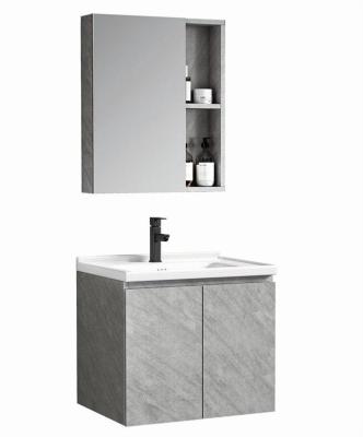 China Modern Style Wall Mounted Black Silver White Carcass LED Light Gray Bathroom Vanity Sale Soft Mirrored Copper Cabinets Customized Parts for sale