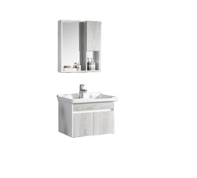 China European Cabinet PVC Bathroom Furniture Modern Bathroom Furniture For Hotel Basin Ceramic Mirror Carcass Custom Classic for sale