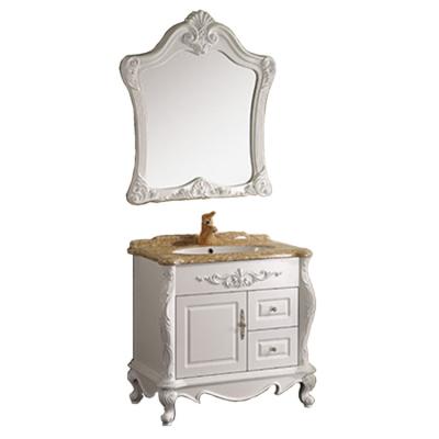 China Chaozhou PVC Waterproof Floor Standing Modern Bathroom Vanity Cabinet With Mirror for sale