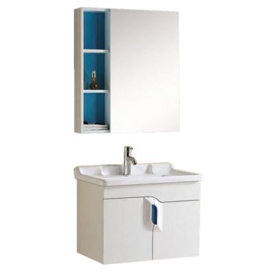 China Waterproof Chinese Wholesale Hotel Toilet Room Modern Factory Style PVC Bathroom Vanity Cabinet for sale