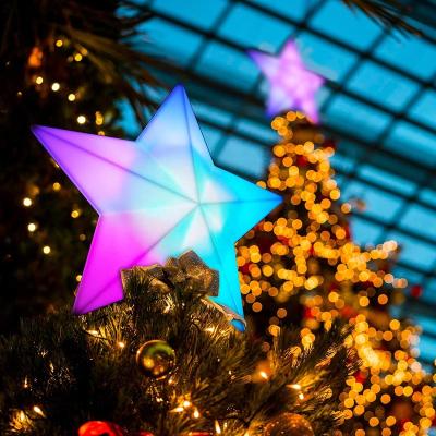 China LED Colorful Light Christmas Tree Topper Star Tree Star Topper for sale