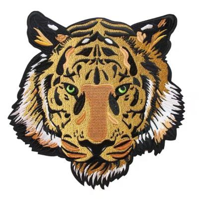 China Other Wholesale Cheap 100% Full Embroidery Patch Heat Press Patch Iron On Tiger Embroidery Patch for sale