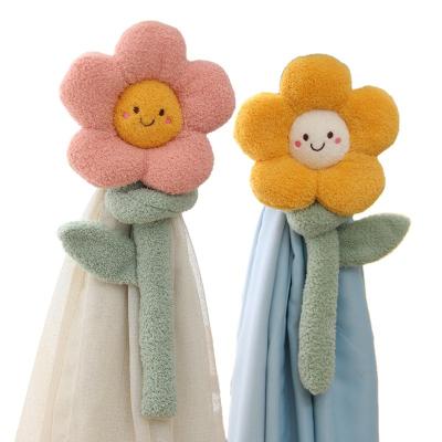 China Factory price custom cheap soft plush toy cute sun flower curtain buckle for sale