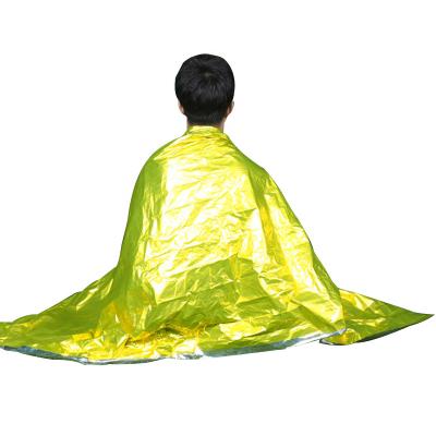 China Yellow Aluminum Foil Blanket PE First Aid Kit Blankets Outdoor Survival Emergency Blanket With Customized Logo First Aid Blanket for sale