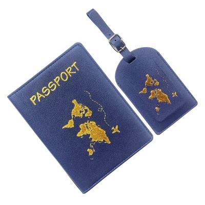 China Fashion Design Waterproof Adventure Luggage Tag With Passport Cover Leather Passport Holders OEM for sale