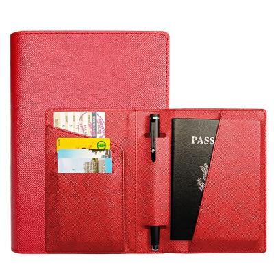 China Hot Sale Amazon Fashion Travel Passport Wallet Multi Function Business Saffiano PU Passport Holder for sale