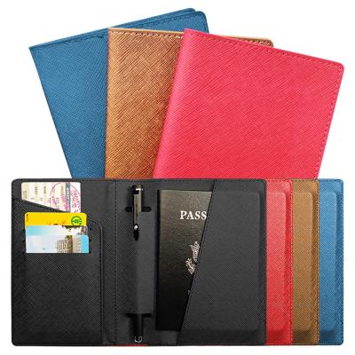 China Wholesale Fashion Stock Saffiano PU Passport Cover Business Gift Custom Design Passport Holder for sale