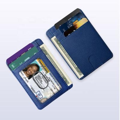 China Fashion Wholesale PU RFID Card Holder Business Card Wallet Unisex 8 Card Slot Blocking Card Holder for sale