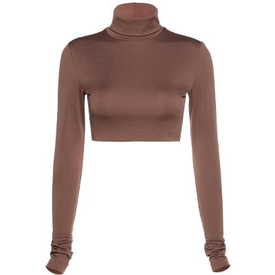 China Custom Sexy Anti-Wrinkle Factory Supply Tank Turtle Neck Crop Top For Women 2021 for sale