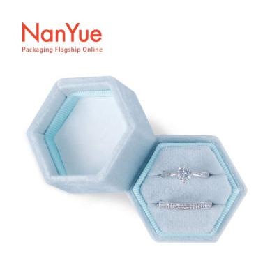 China Velvet + ABS velvet ring box with 120 color options wedding ring box LOGO ring gift box for sale