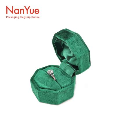 China Velvet+ABS Customized LOGO Gift Velvet Jewelry Box Ring Box Luxury Octagonal Ring Box Factory Direct Selling for sale