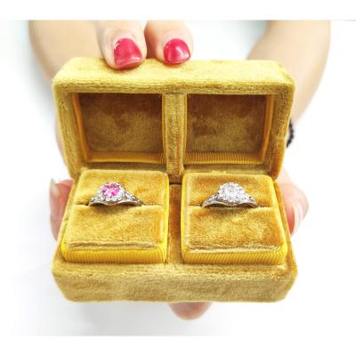 China Newest New Velvet Ring Pilou Ring Box Jewelry Box Jewelry Support Velvet Color Card Packaging Customization No MOQ LOGO Custom for sale