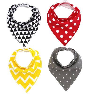 China Double Layers 100% Cotton Antibacterial Baby Wipes Triangle Baby Bibs Cotton Baby Drool Bibs for sale