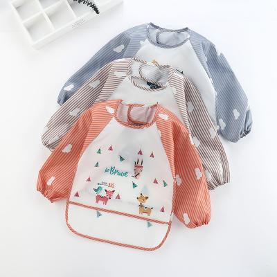 China Viable Printed Sleeve Striped Customizable Pattern Digital Printing Bib Waterproof Infant Children's Dress for sale