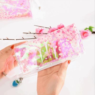 China Schools & Creative cute transparent office stationery bag simple transparent pen bag student pencil bag transparent wholesale for sale