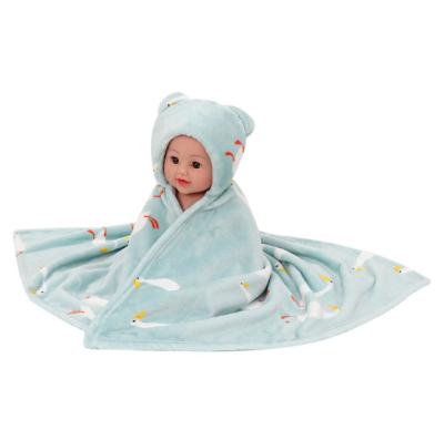 China Autumn And Winter Baby Blanket Cute Flannel Cozy Warm Baby Wrapping Blanket for sale