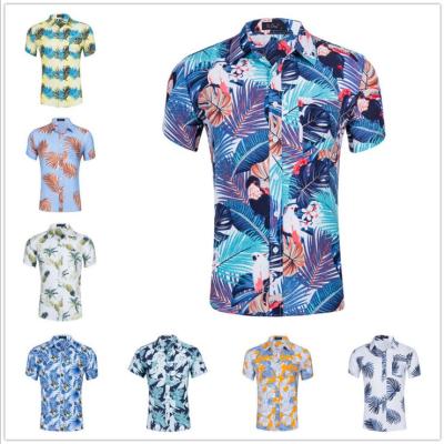 China Breathable Summer Men's Hawaii Print Short Sleeve Shirt Beach Shirt Button Down Casual Male Tops Homme Clothes for sale