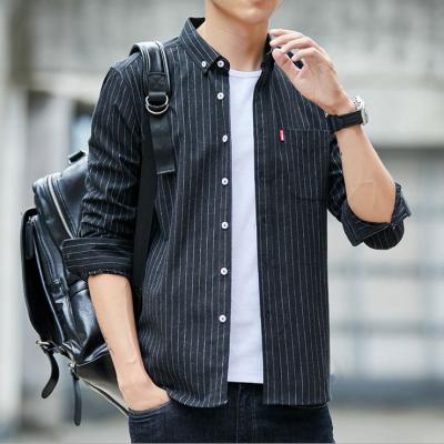 China Fashion Summer Cotton Polyester Breathable Men's Long Sleeve Slim Soft Slim Shirt Plus Size Front Pocket Shirt for sale